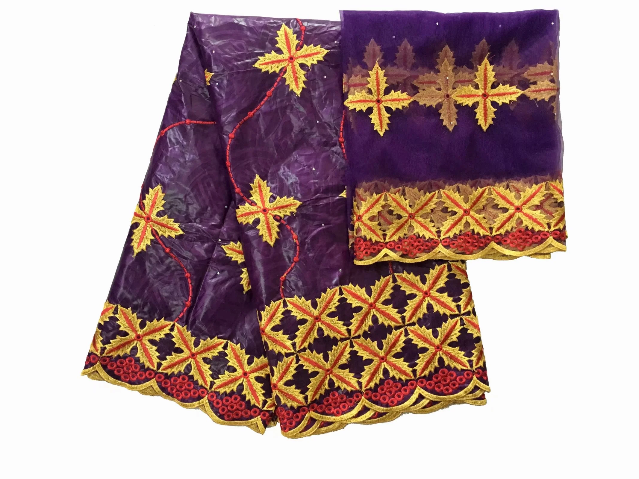 H & D Custom African fabric bazin+ lace fabric 5+2 yards garment ready-to-wear raw materials