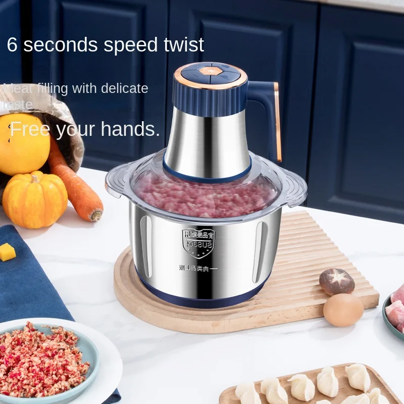 5L Two sets of blades Household stainless steel meat grinder multi-functional cooking machine high powereat Grinder
