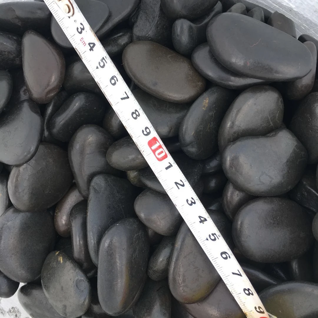 Оптовая продажа натуральный садовый черный полированный камень галька для украшения