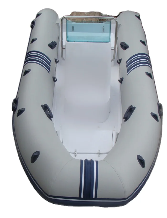 Fiberglass floor Rigid hull 4.2M RIB Inflatable boat with high pressure 1.2mmPVC airtube