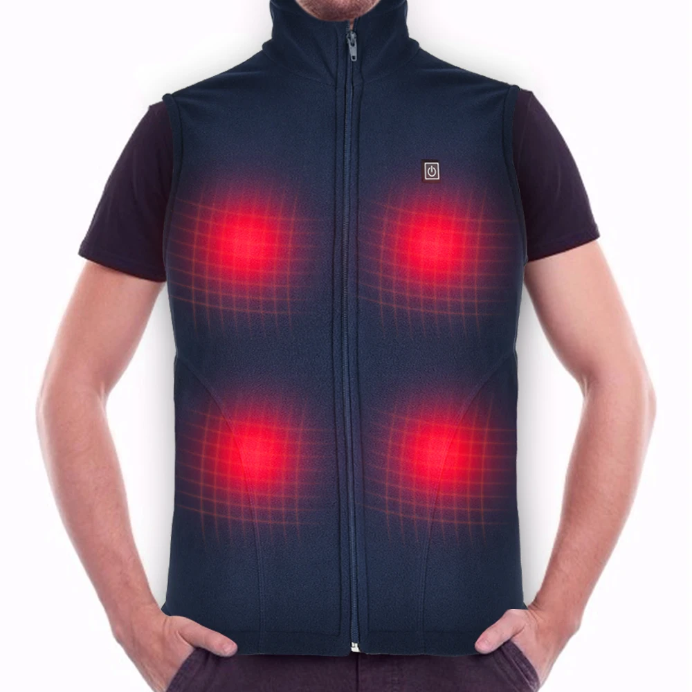 Winter outdoor warm thermal waistcoat electric heating vest with 10000mAh power bank in stock