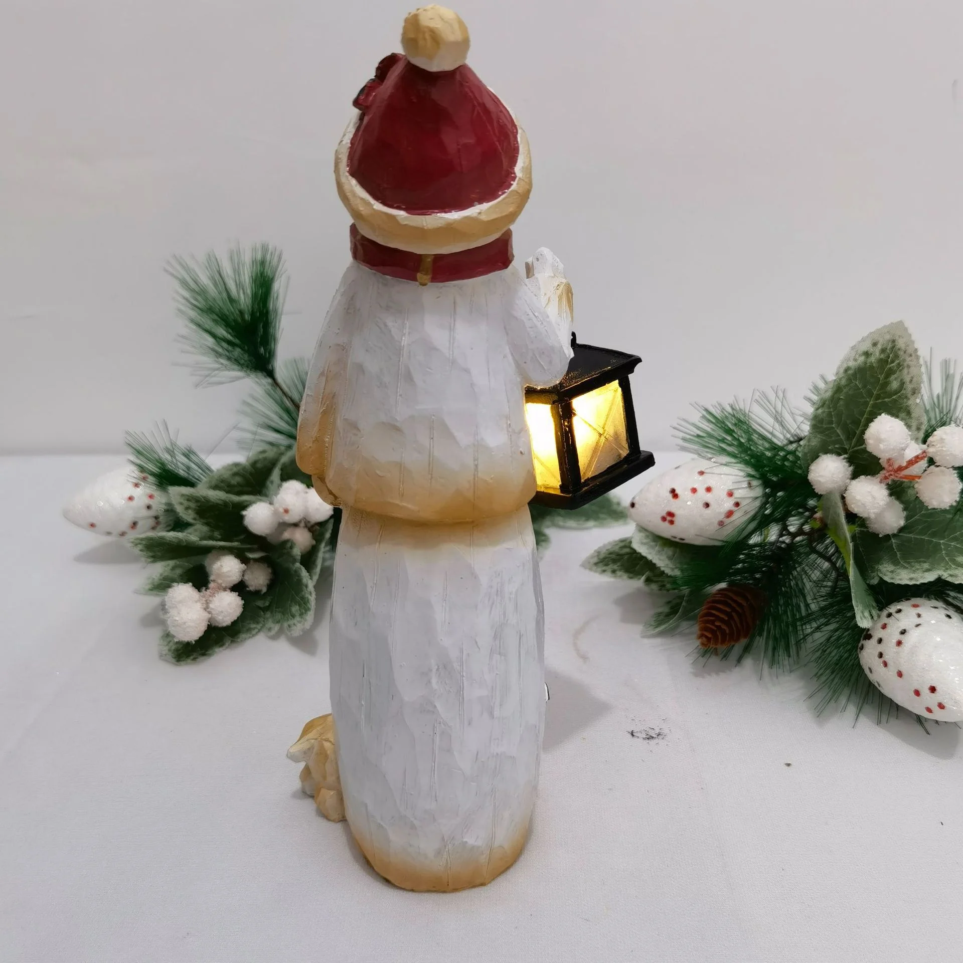 Resin Handicraft Creative Christmas lift LED Lantern Woodland Snowman Outdoor Garden Ornaments Cross-border New Products