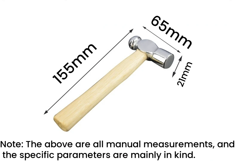 Multi-function Mini Wooden Handle Chrome-plated Round Head Hammer