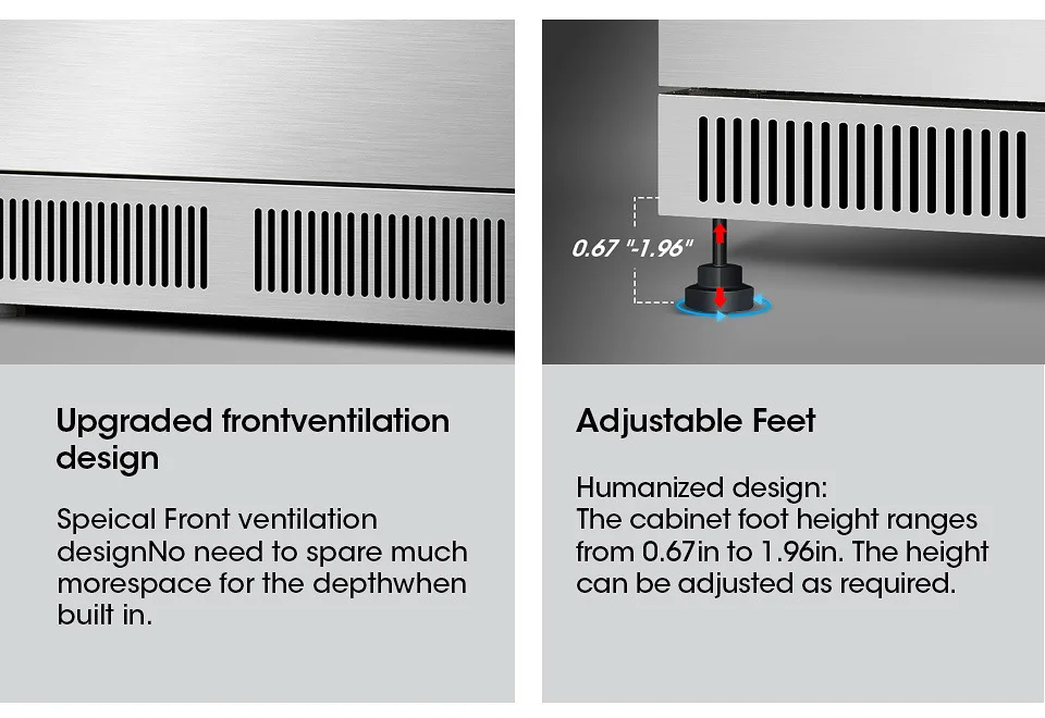 Fenfei sub zero drawer refrigerator freezer under counter adjustable refrigerator drawer for home mini bar