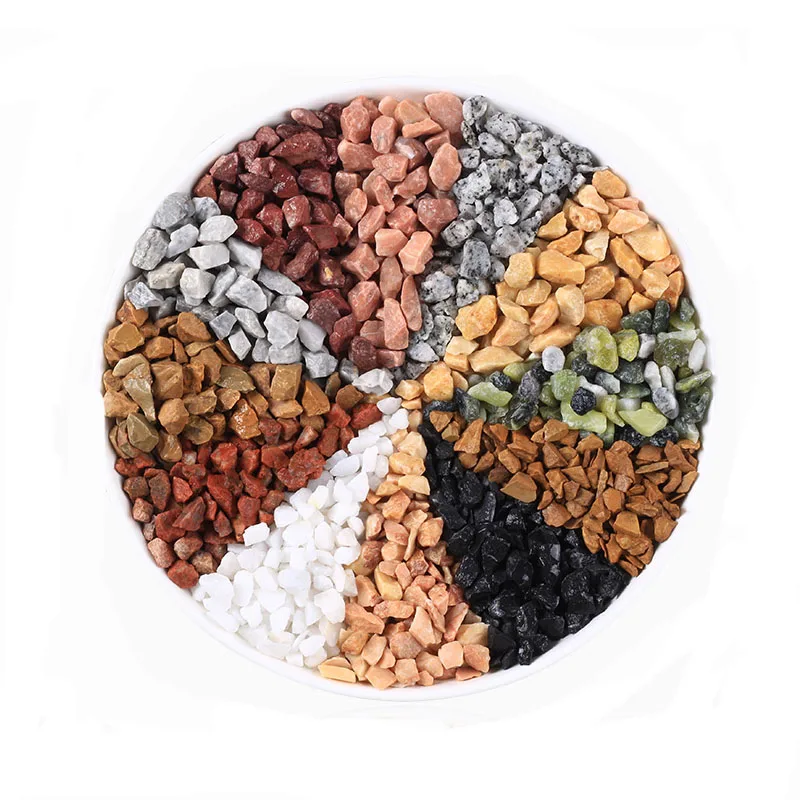 Colored Landscape Stone Decorative Pebbles  Mixed With Natural Landscape Colored Gravel And Rice Washing Stone Terrazzo Stone
