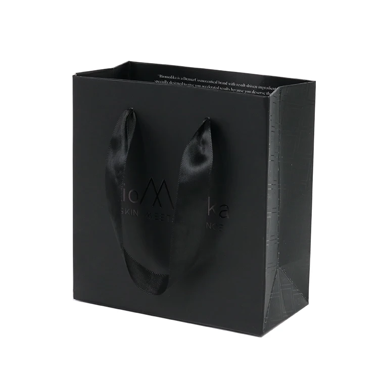 Wholesale Custom Printed Brand Logo Design Promotion Luxury Clothing Retail Gift Shopping Black Jewellery Paper Bag With Handle
