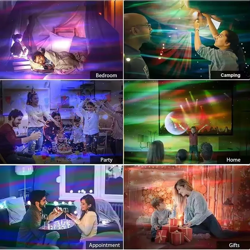 Best Selling Romantic Aurora Moon Star Projection Lamp Design Lamp Remote Control Music Projector Night Light