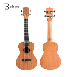 Музыкальный инструмент BESTUS, гитара из массива красного дерева, 24 дюйма, укулеле для концерта