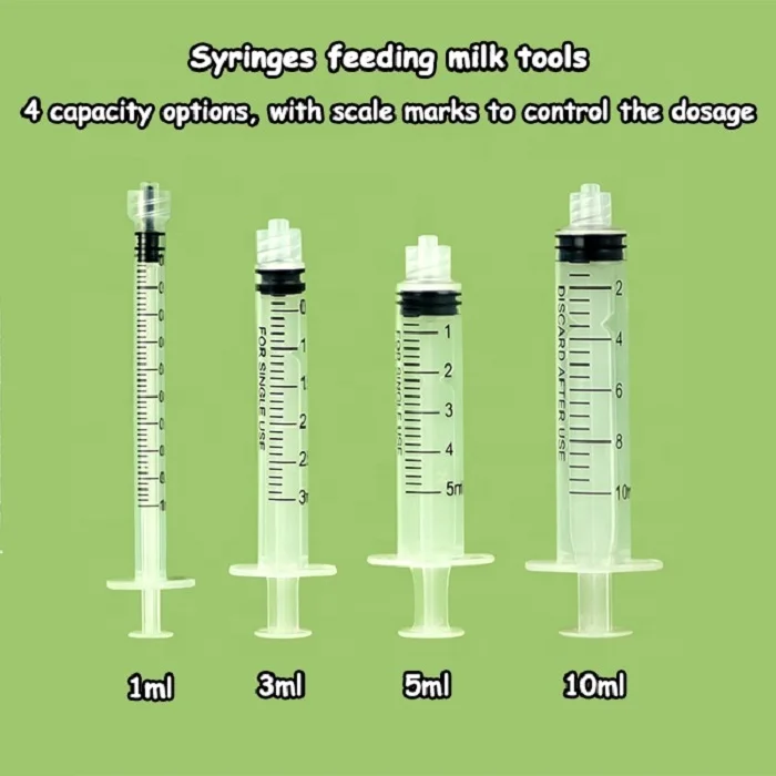 Wholesale Newborn PuppiesFeeding Syringe Milk Pet Feeding Bottle Silicone Pet Nursing Nipple With Syringe