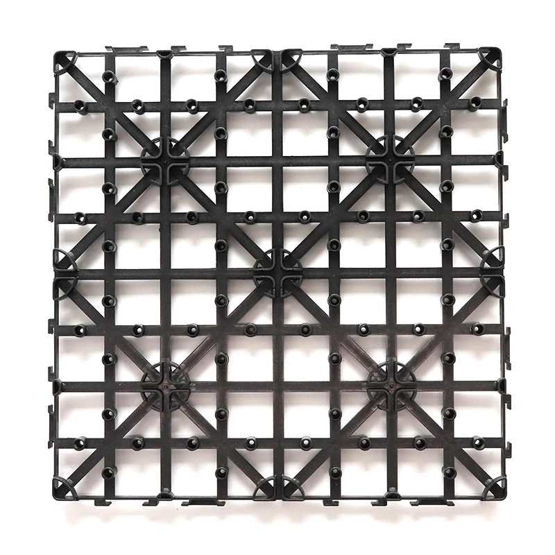 
Interlocking snap-in easy click lock recycled plastic floor underlay for composite wood plastic wpc deck tiles 