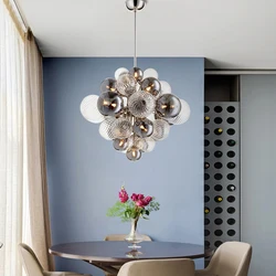 Smoky gray glass ball chandelier lighting chrome chandelier new design decor pendant light JY9003