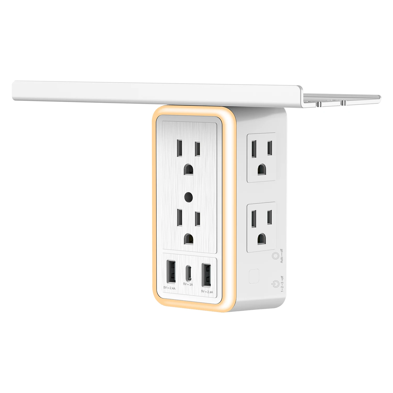 Розетка настенная с умным ночником OULIYO 6, удлинитель для защиты от перенапряжения с съемной полкой