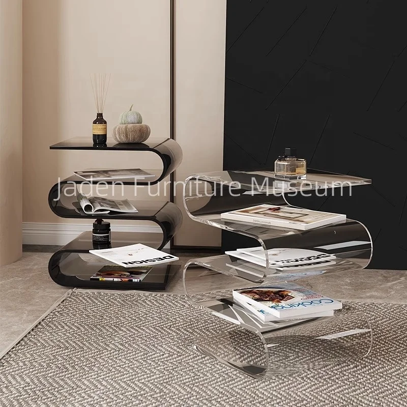Nordic special-shaped light luxury acrylic table bedside table acrylic side table modern for sofa