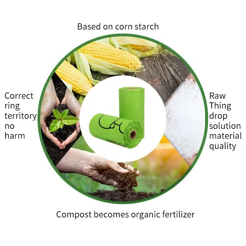  Compostable Домашние животные мешки для отходов экологически чистые собачьи пота Кукурузный Крахмал биоразлагаемые