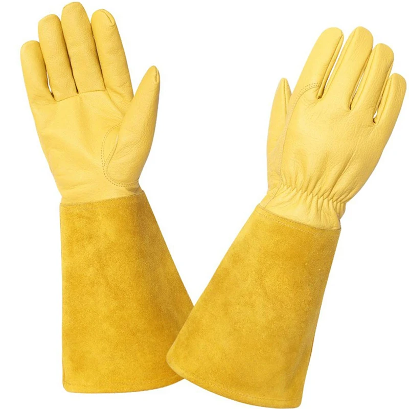 
welding gloves leather Puncture Resistant safety welding work glove long leather gloves for Forearm Protection 