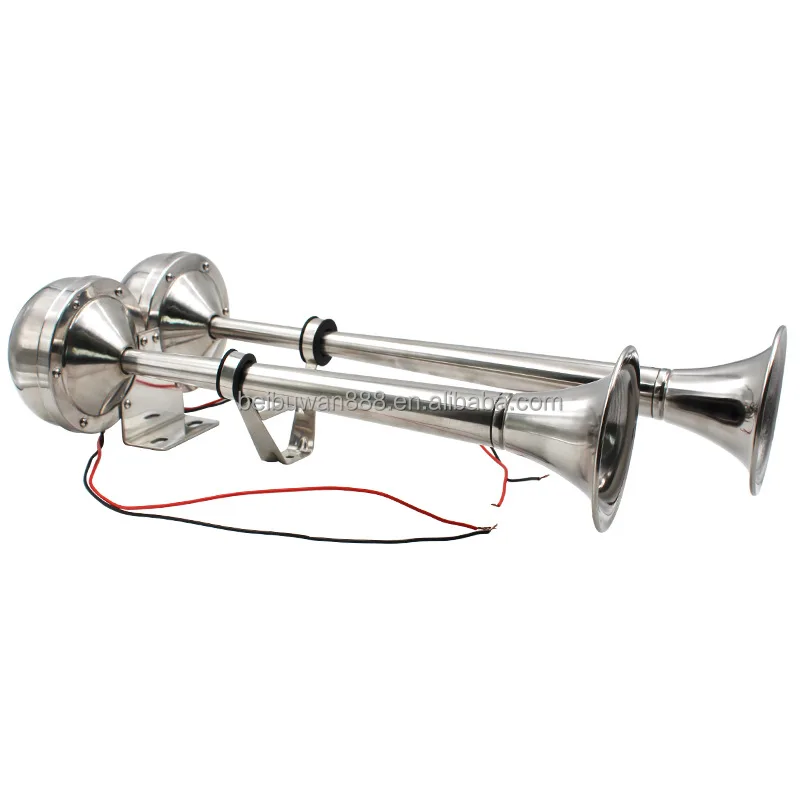 Stainless Steel Single Trumpets Marine Electric Train Horn Deluxe Marine Boat RV Dual Trumpet Horn