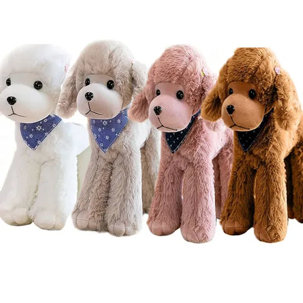 Simulation Poodle Plush Toy Station Cute Dog Stuffed Animals Plush Teddy Dog
