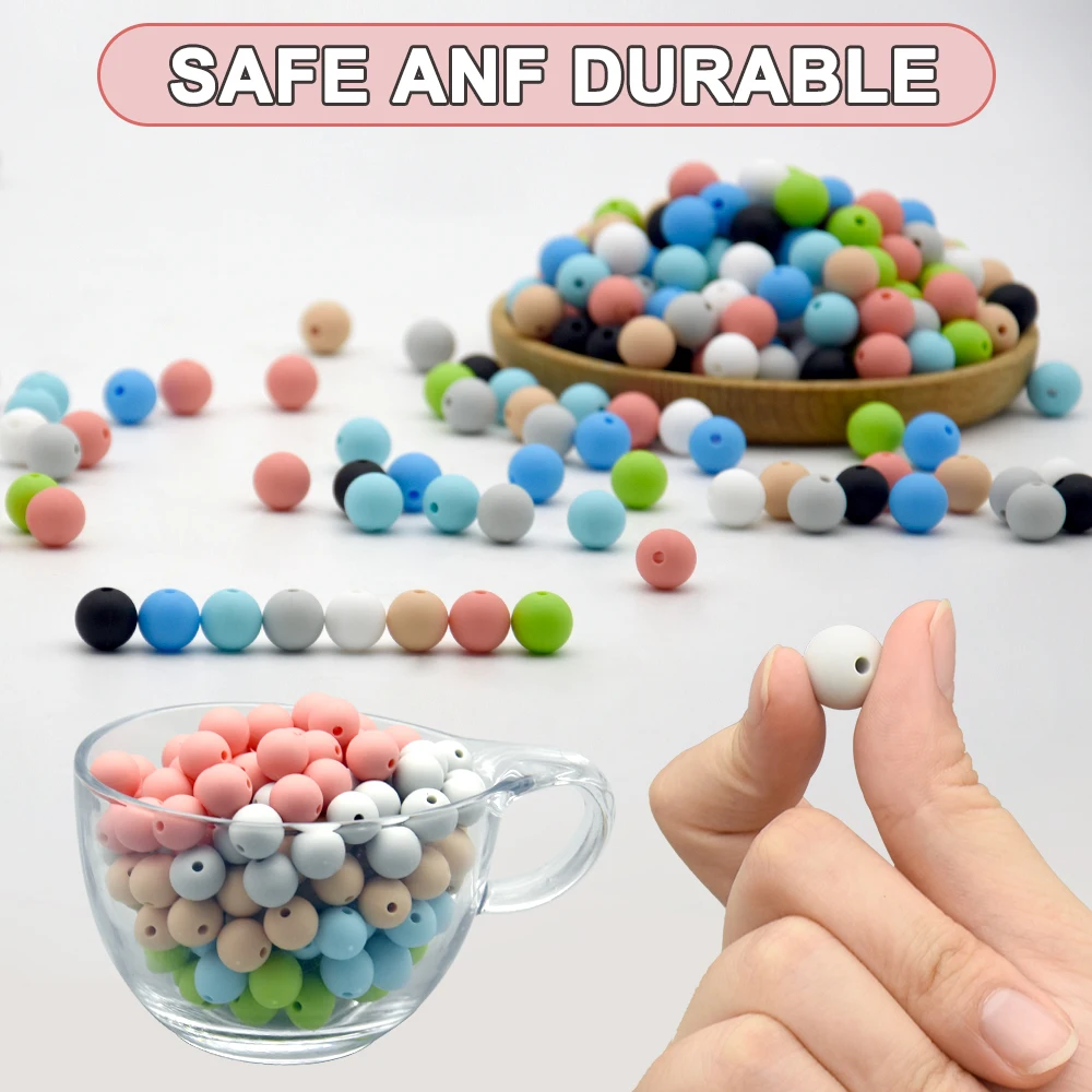 Bulk Round 11.5mm Rubber Beads Silicone Loose Beads For DIY Necklace Bracelet Jewelry Crafts Eco Friendly Silicone Beads