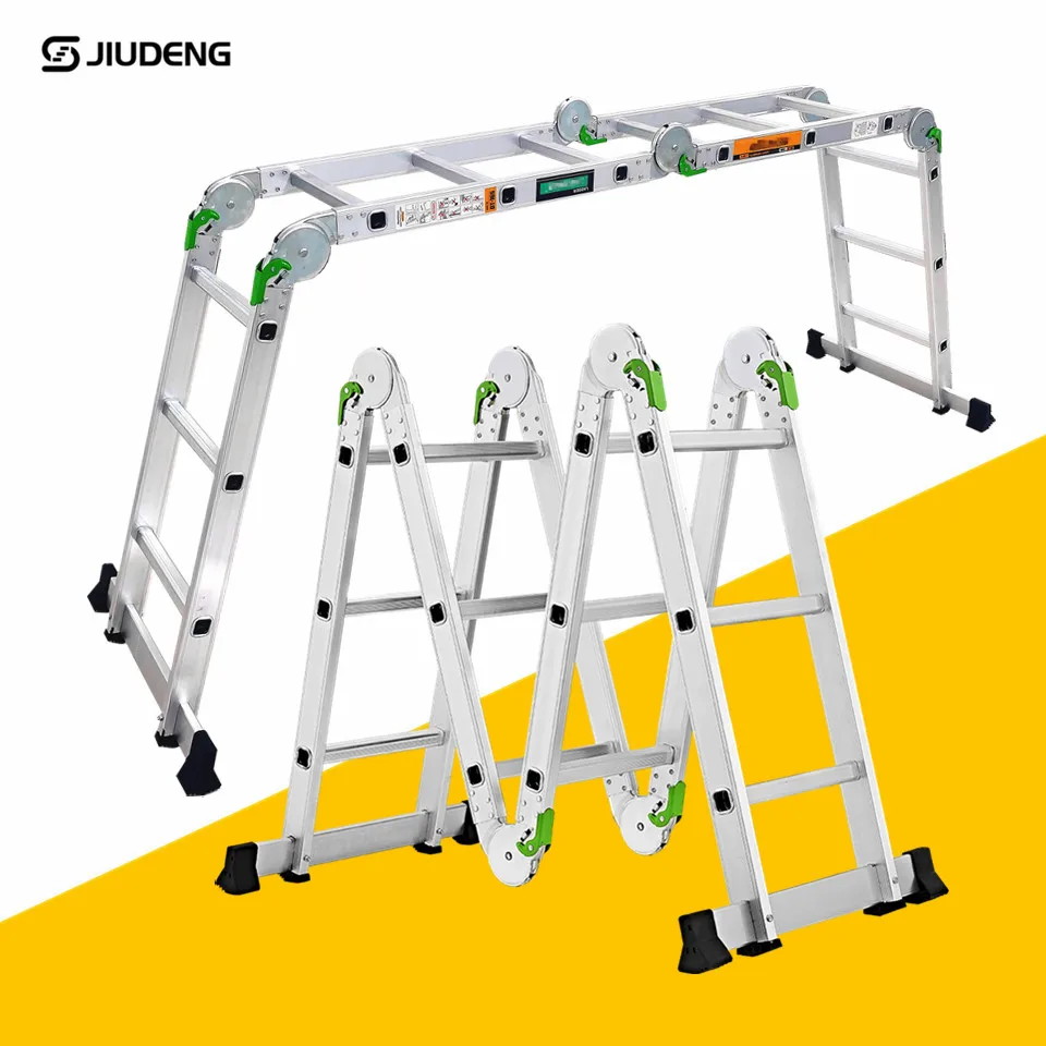 (По акции) Высокое качество Хорошая цена многоцелевая алюминиевая лестница 4x3 12 ступенек лестница