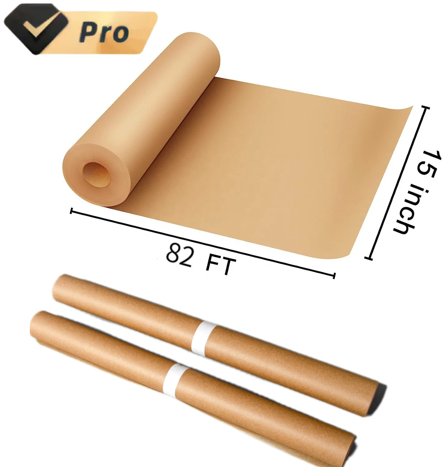 PFAS free 12in 82ft heavy duty cooking grilling custom offset printing virgin wood pulp baking brown paper roll