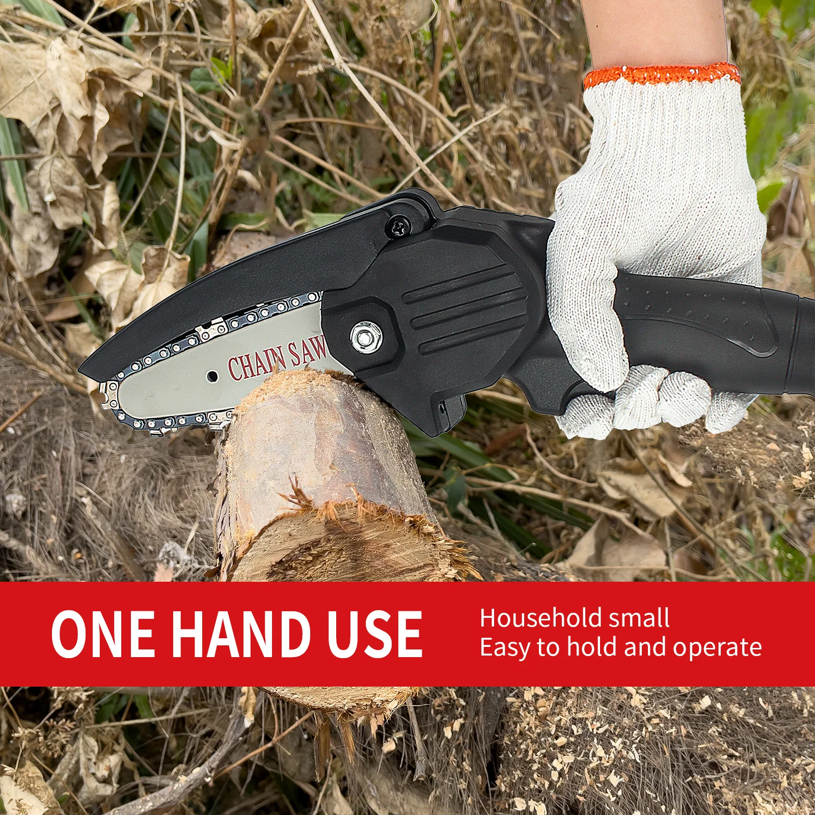 MeiKeLa 4 Inch Lithium Battery Powered Cordless Chainsaw Portable Electric Hand Pole Mini Chain Saw For Branches