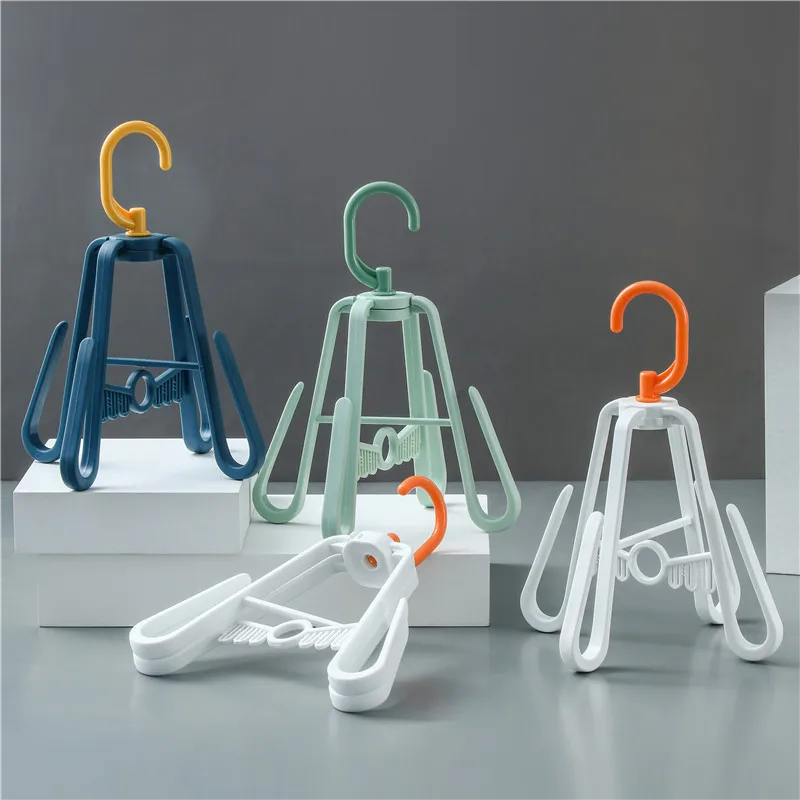 Multi-functional non-punching plastic hook shoe drying rack Household can be rotated folding shoe drying rack