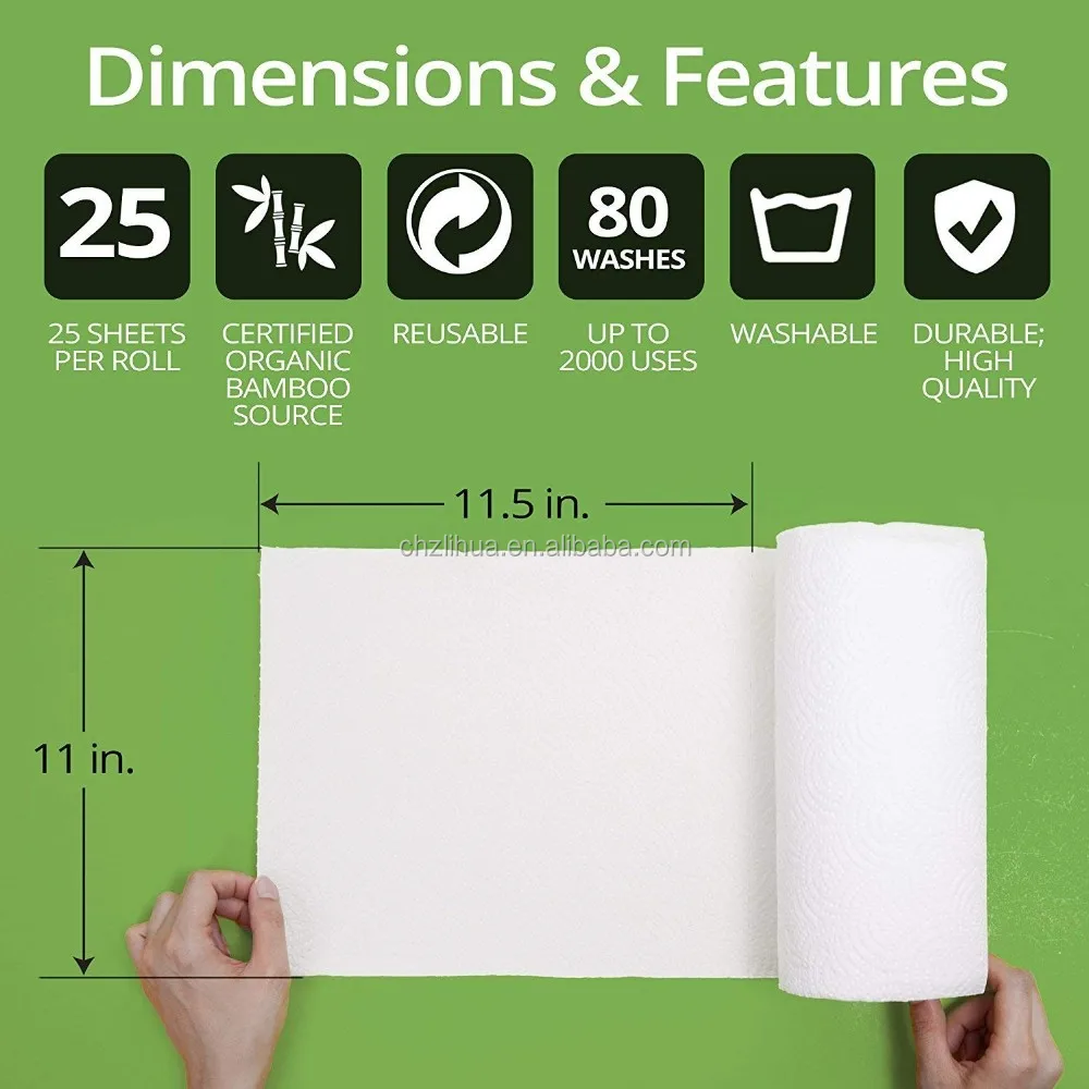 Reusable bamboo kitchen towel bamboo kitchen paper towel dish cleaning cloth