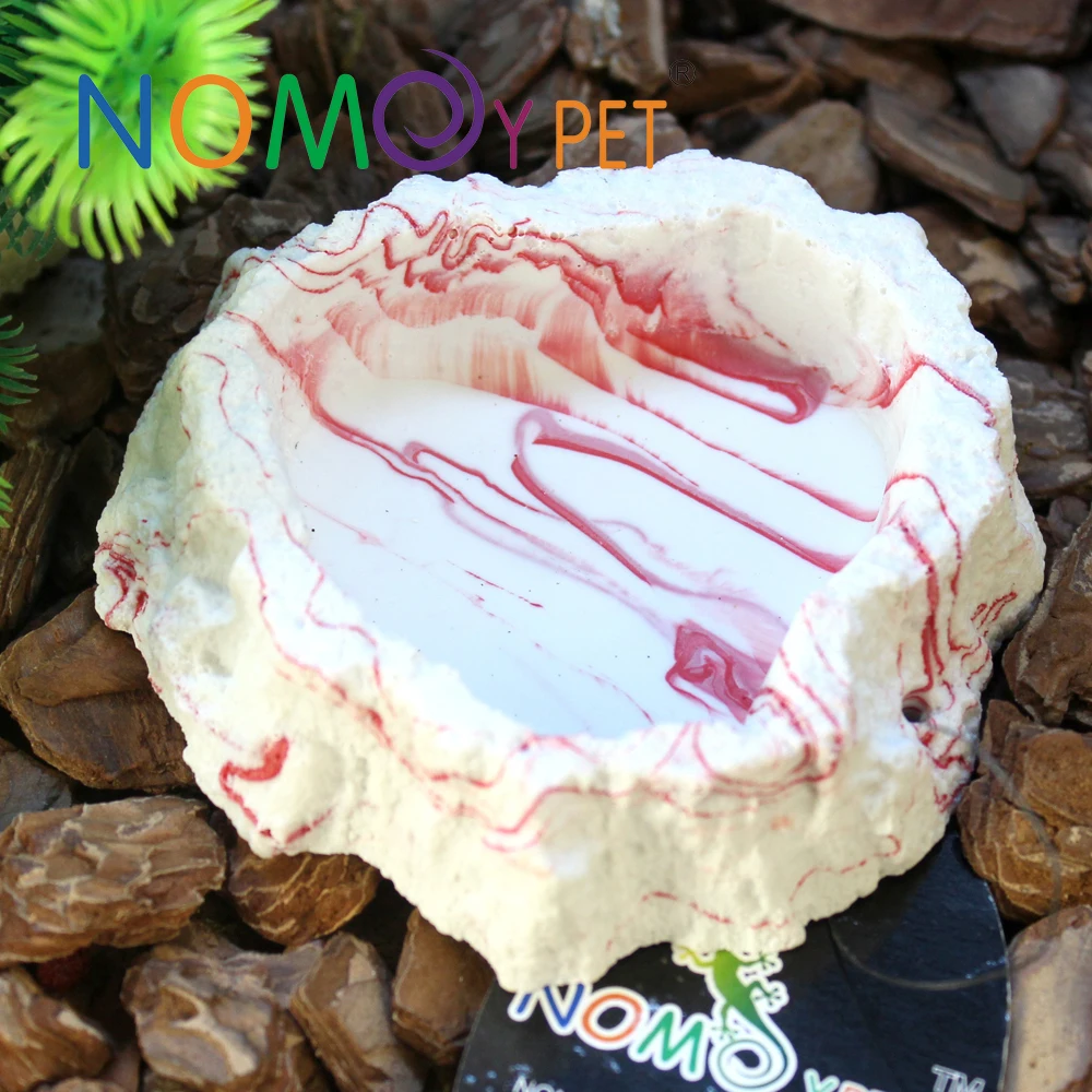 NOMOYPET New Design Resin Food Water Bowl Feeding Dish For Snake Lizard Chameleon Gecko