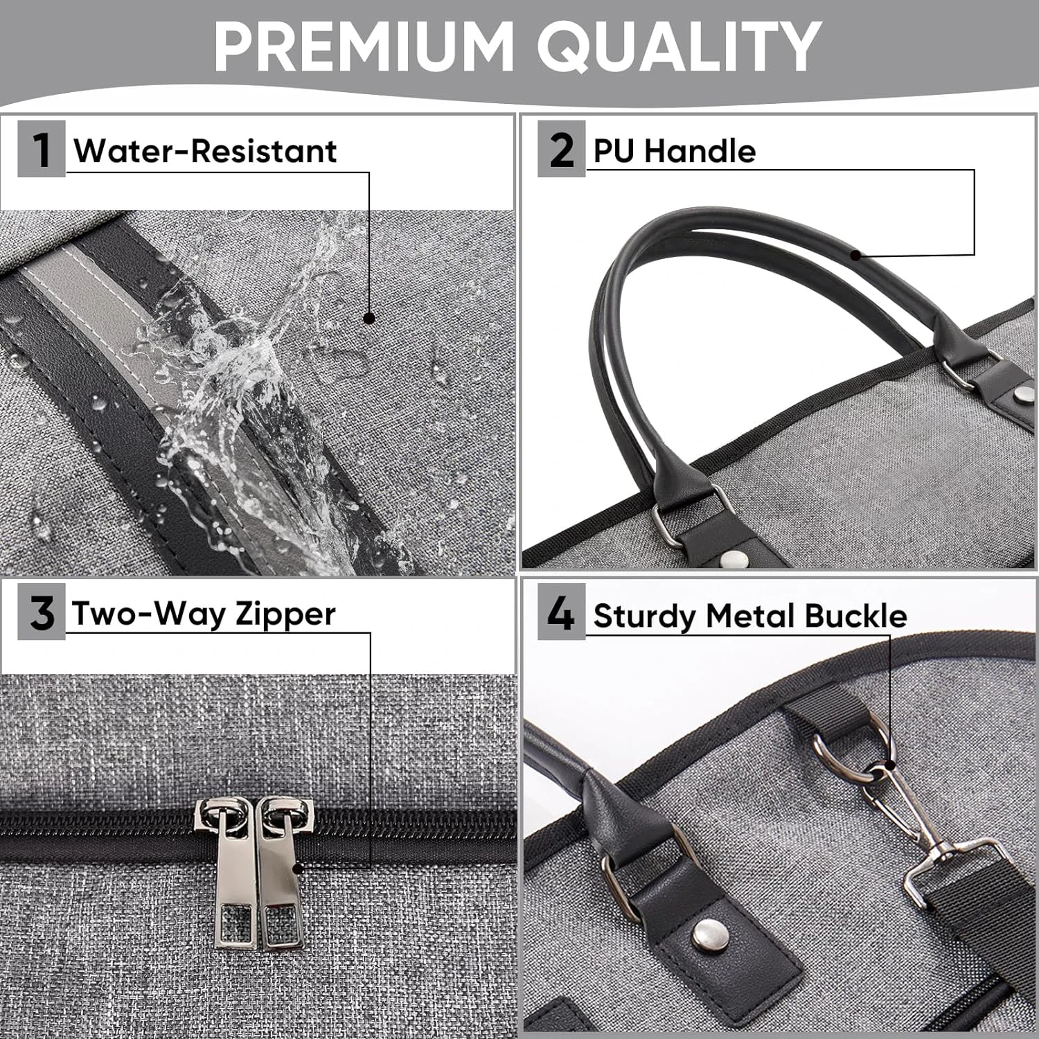 Foldable  Suit Bag Carry on Garment Bag for Hanging Clothes and Travel