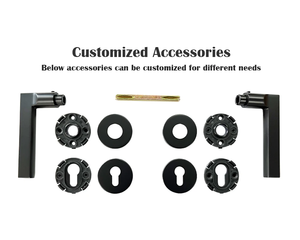 Customized Aluminum Alloy Lever Chrome Door Handle Timber Composite Doors Hotel Lever Handle