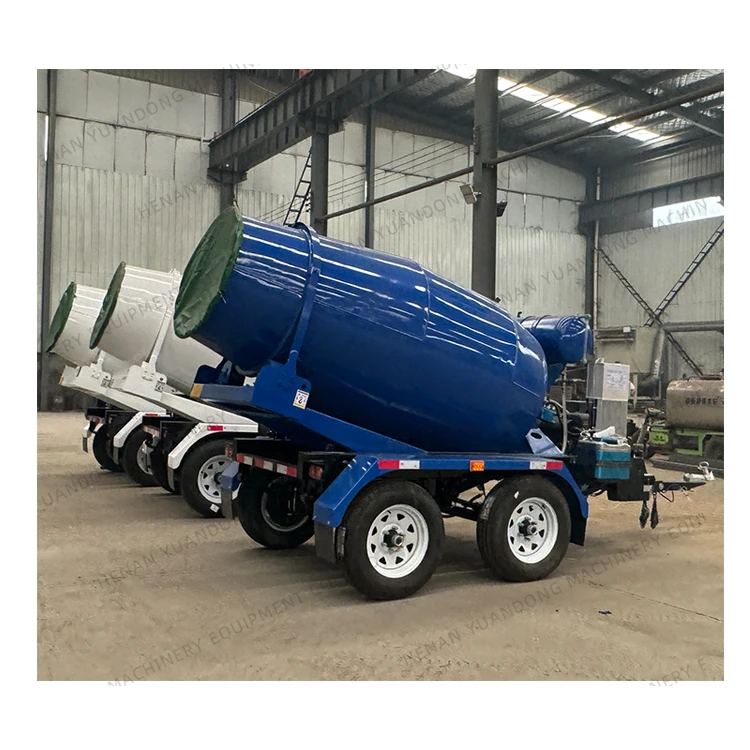 Free custom color & logo 1-3yard Trailer Cement Putty Mixture Mixer Trucks Hot Sale Portable Mini Concrete Mixing Agitator Truck