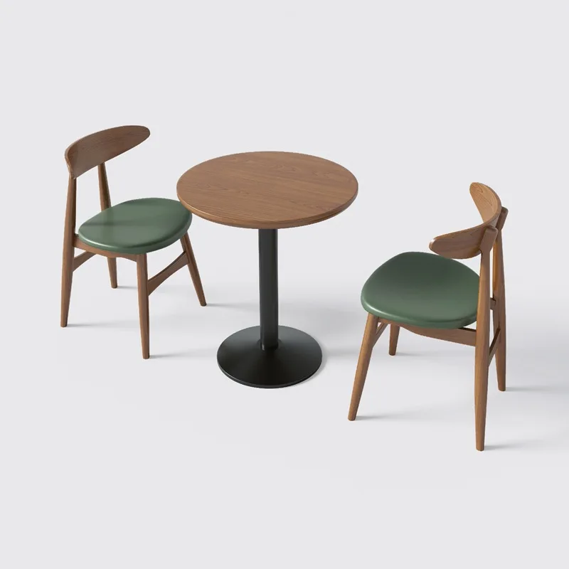 Natural wooden restaurant tables and chairs modern solid wood dinning table and chair set