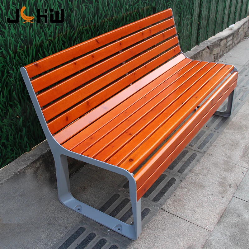 Factory customized outdoor park bench chair wooden bench cast aluminum iron garden bench