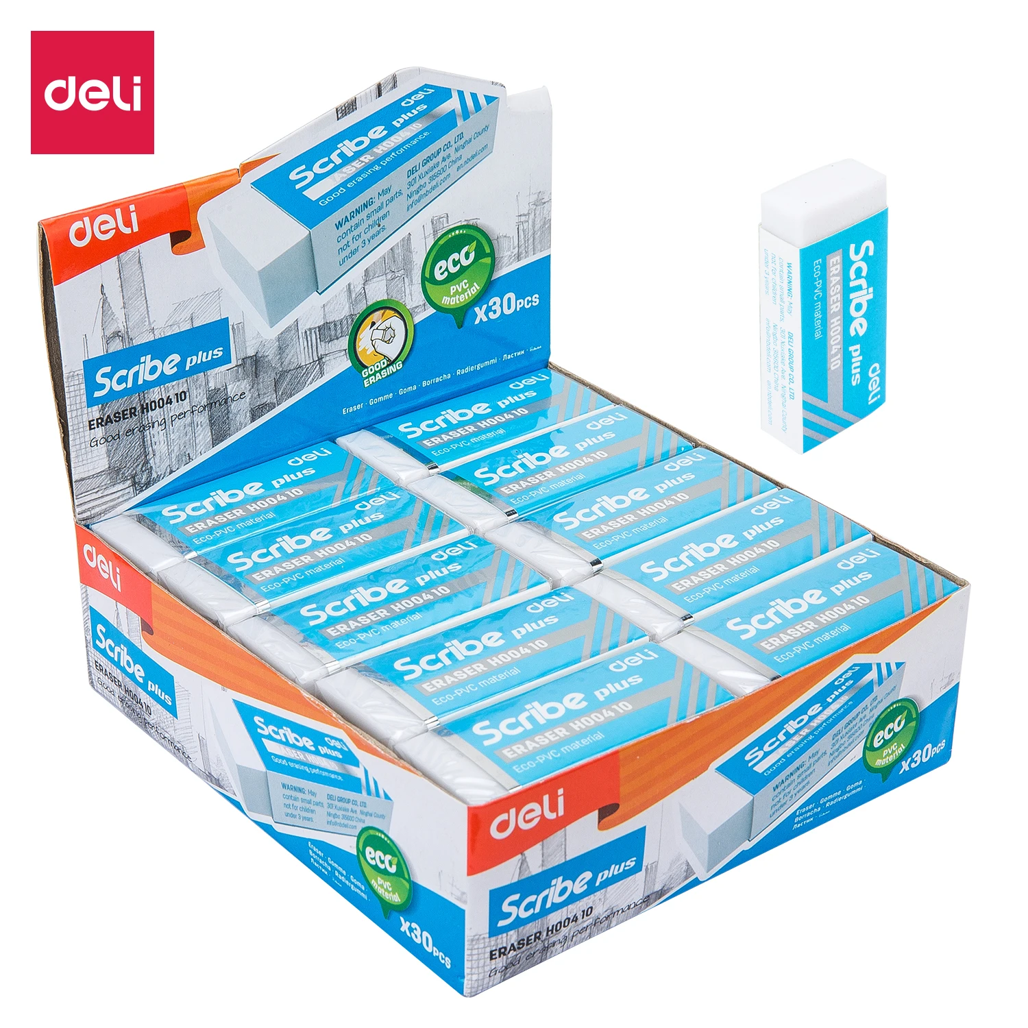 Powerful EH00410 eraser, primary school students use an eraser which is not easy to leave marks less crumbs eraser art painting