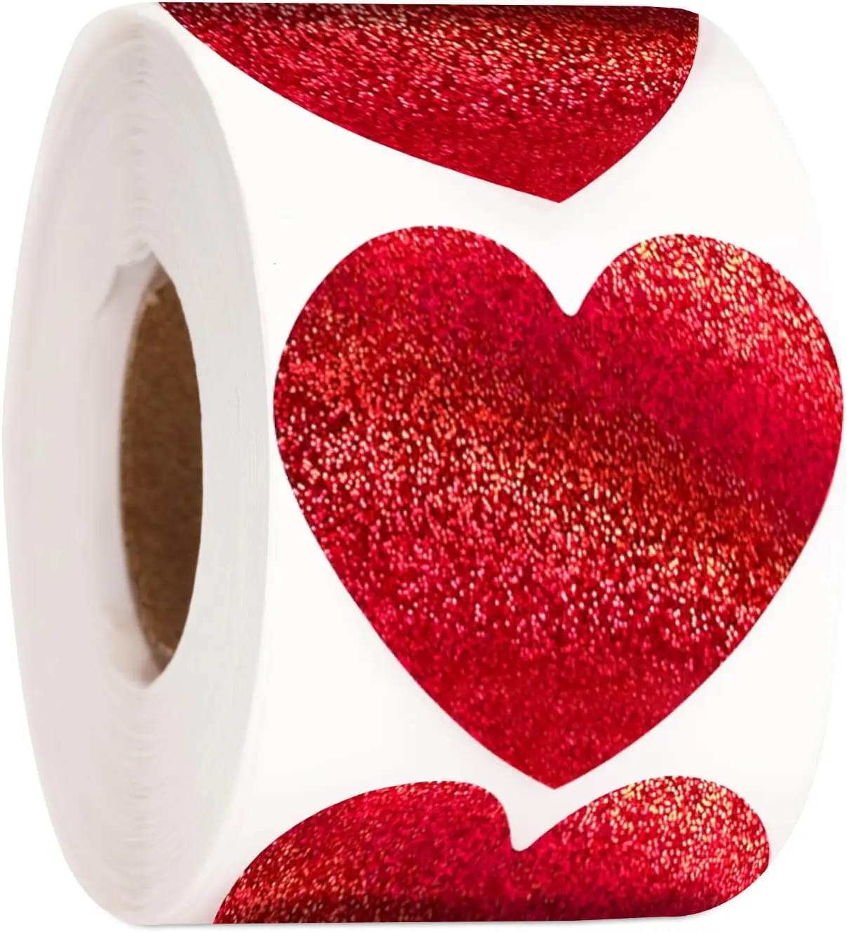 Foil Shiny Red Heart Stickers for Kids Reward Self-Adhesive Sparkly Holographic Radium Gift Invitation Decoration Sticker