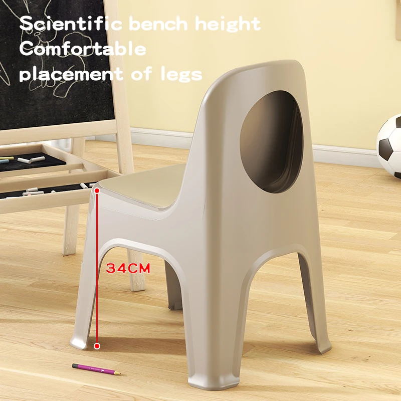 Children Furniture School Playroom Kids Chair with Anti Slip Feet Stackable Plastic Chairs with Back Rest
