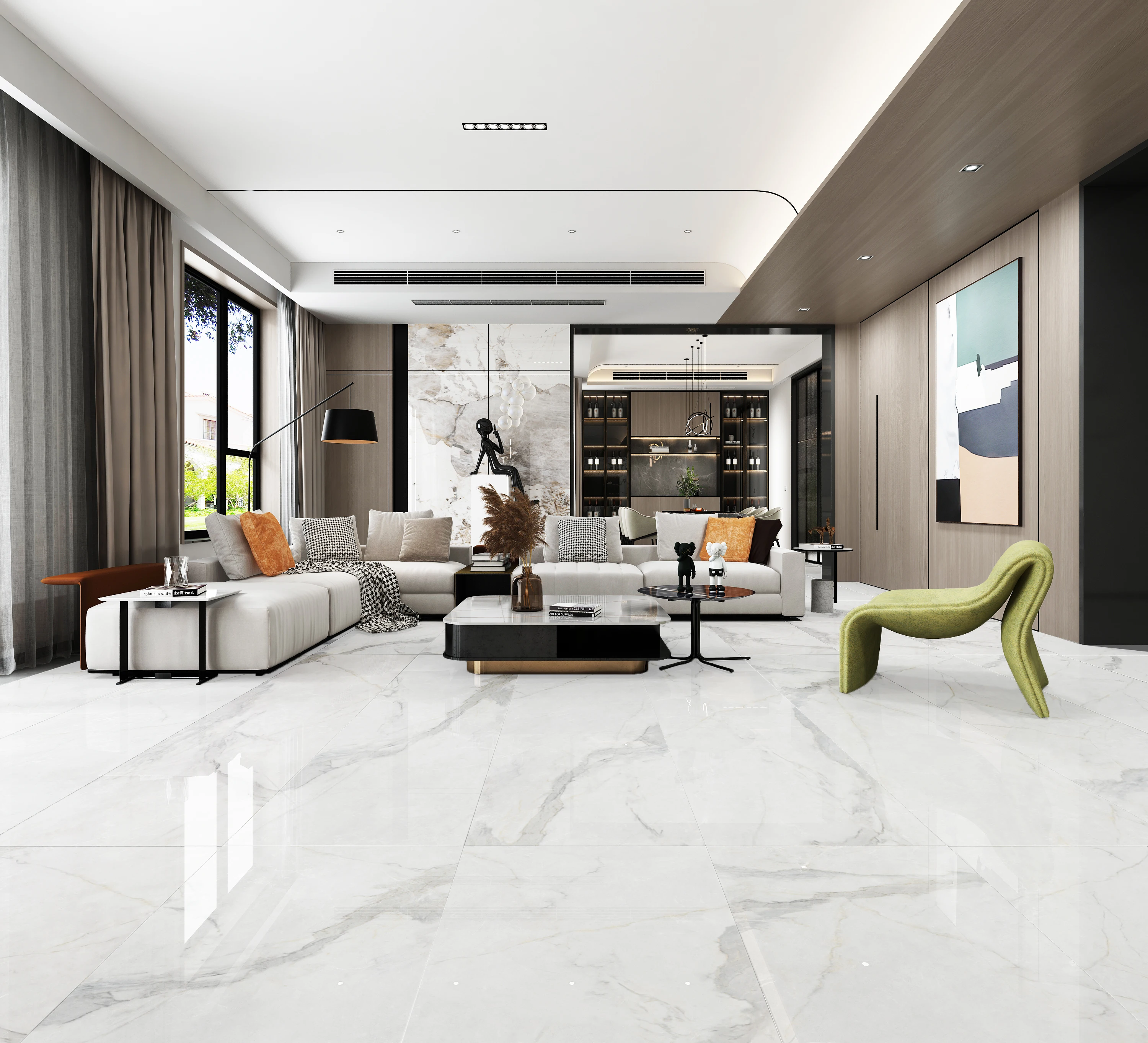 Large Size Porcelain Thin Wall Tile Rectangular White Bathroom Slim Ceramic Floor Tiles with Good Offer