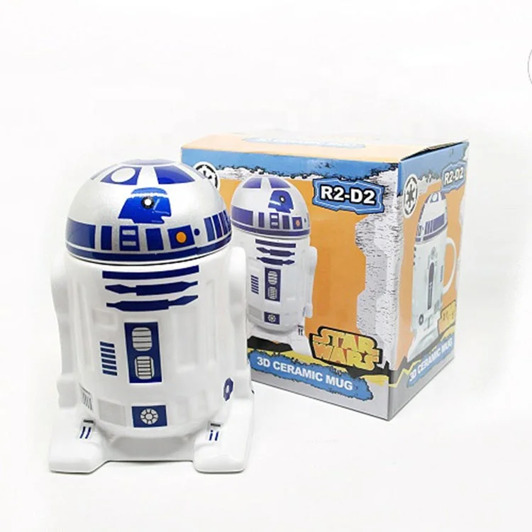Ceramic R2d2 3d Custom Logo Coffee Mug Cups for Gifts Mugs Customized Logo Customized Color for 1 Users Box 300ml 5 Pieces