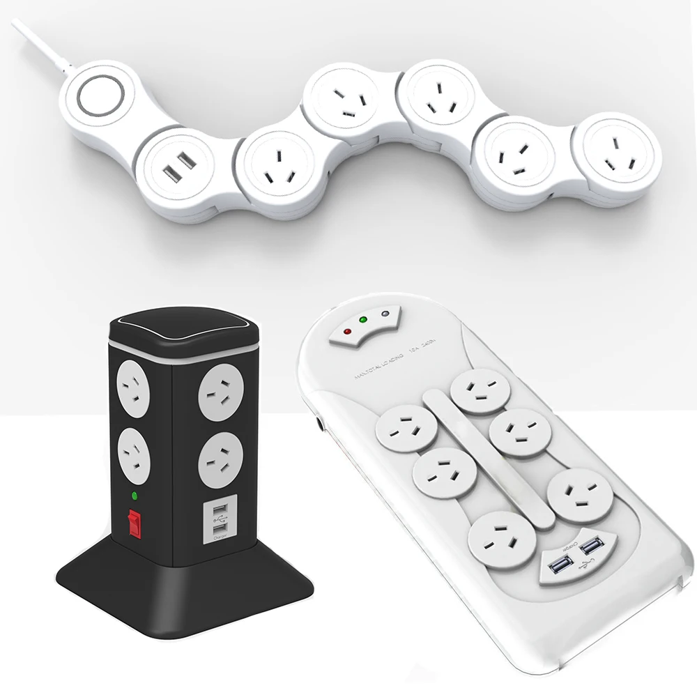 electrical extension socket 8 outlet 6 USB dual master on/off switch australian socket power board