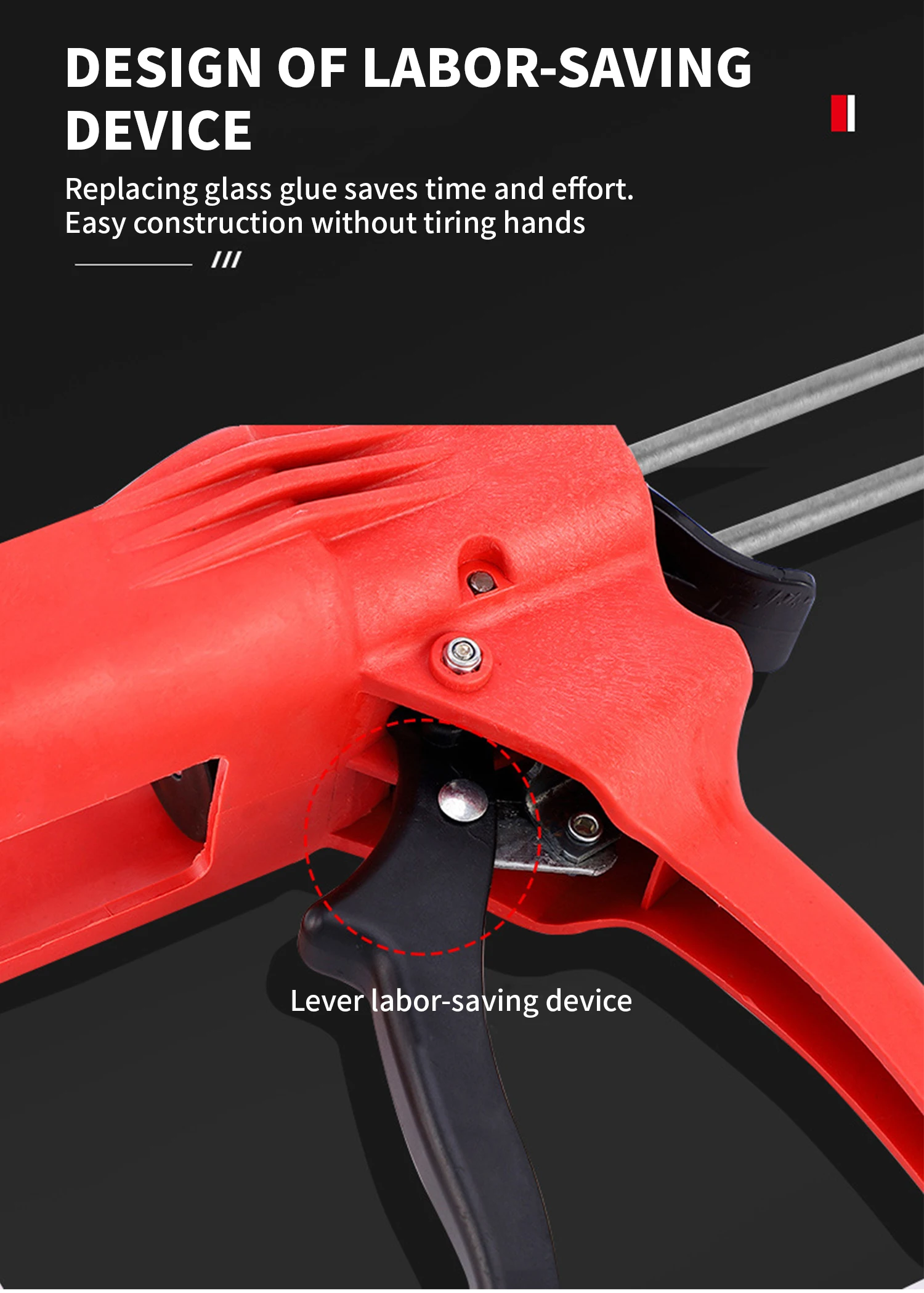 Dual Tube Manual Labor-Saving Double Thrust Sewing Caulking Gun Two-Component Assistance Glue Plastic Handle Sewing Caulking