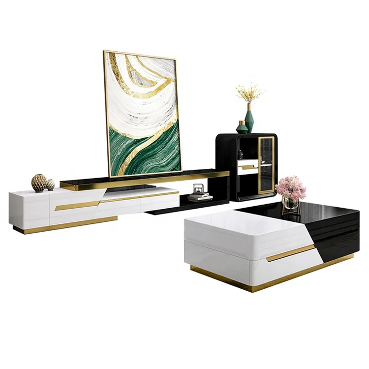 Brand new tv stands at ok furniture living room coffee table furniture black wood for wholesales