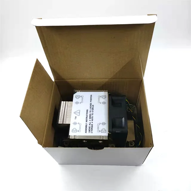 Industrial Industrial Control Server 2U CPU Cooler 5 Heat Pipe Active CPU Heatsink Silver Nickel Plating 300W Screw Fixation