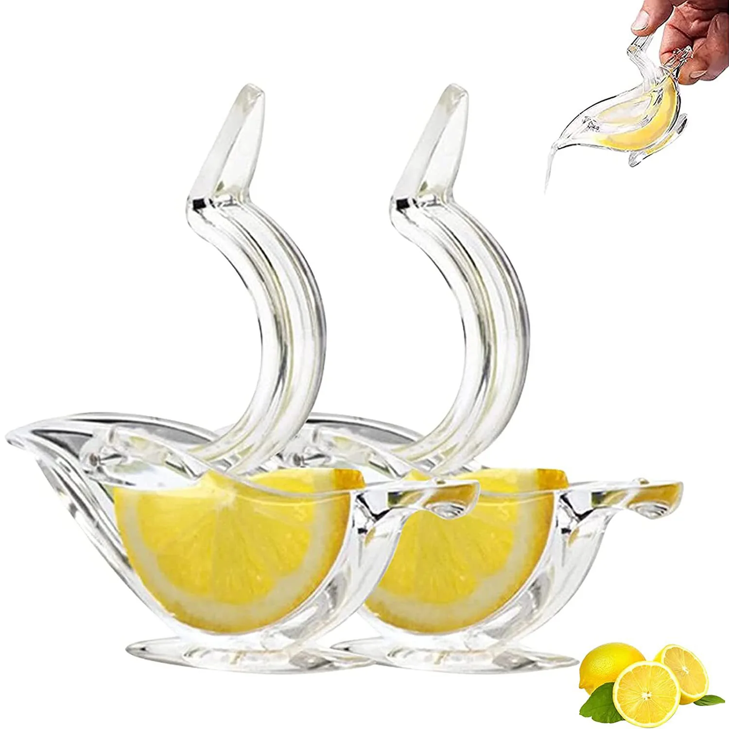 Hot Sale acrylic Lemon juicer slice squeezer portable hand press fruit juicer extractor machine for lemon lime orange pomegranat