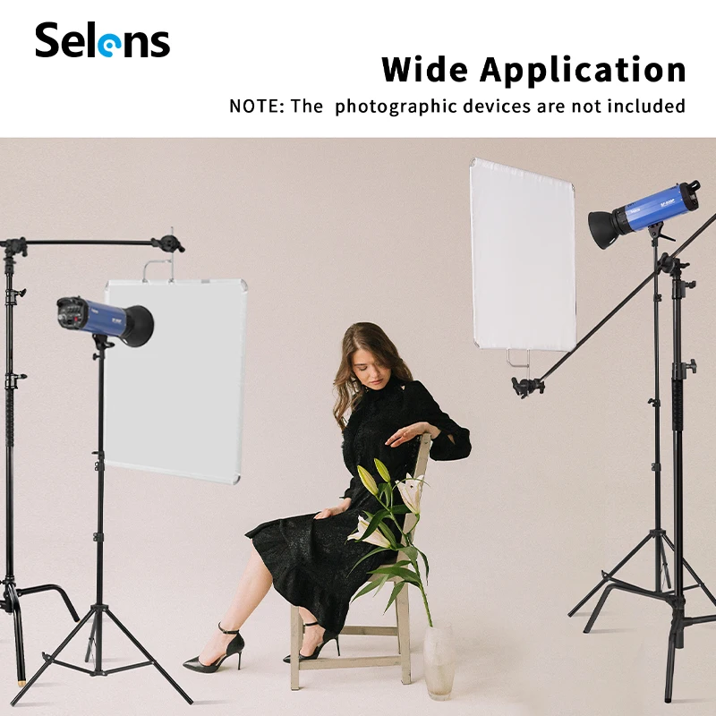 Selens C-type Photography Light Stand Heavy Duty Black For Photo Video Studio Equipment