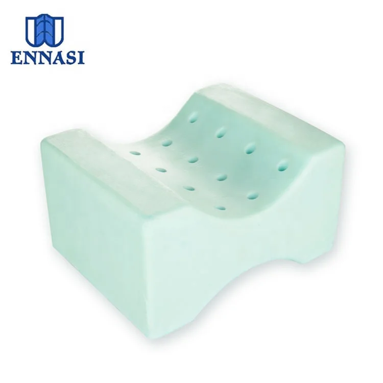 Ventilated Cool Bamboo Velvet Cover Memory Foam Orthopedic Knee Pillow Contour Leg Pillow for Side Sleeper, Pregnancy