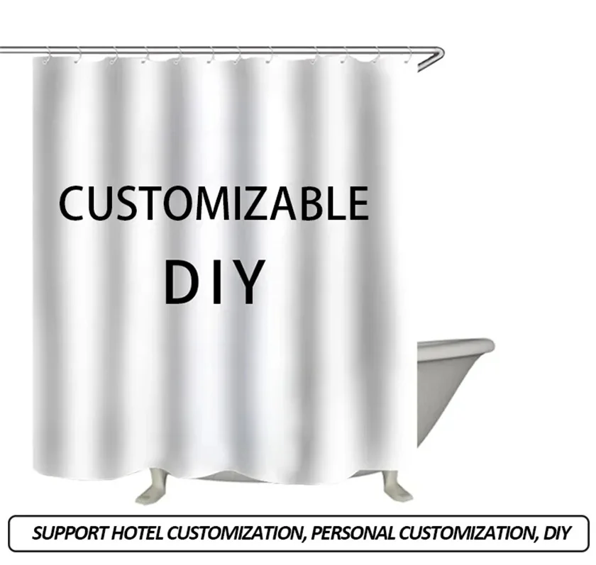 Factory wholesale 3D Peva Material bathroom set with 12 plastic hooks waterproof 72X72 Inc transparent shower curtain