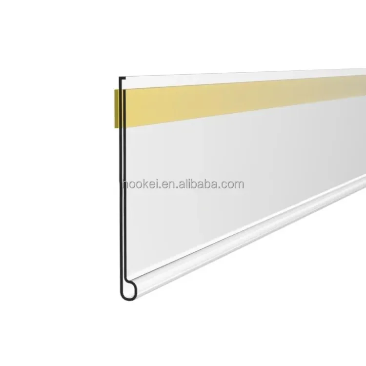 Supermarket Retail Plastic Label Holder Tag Price Holder Adhesive Data Strip for Shelves