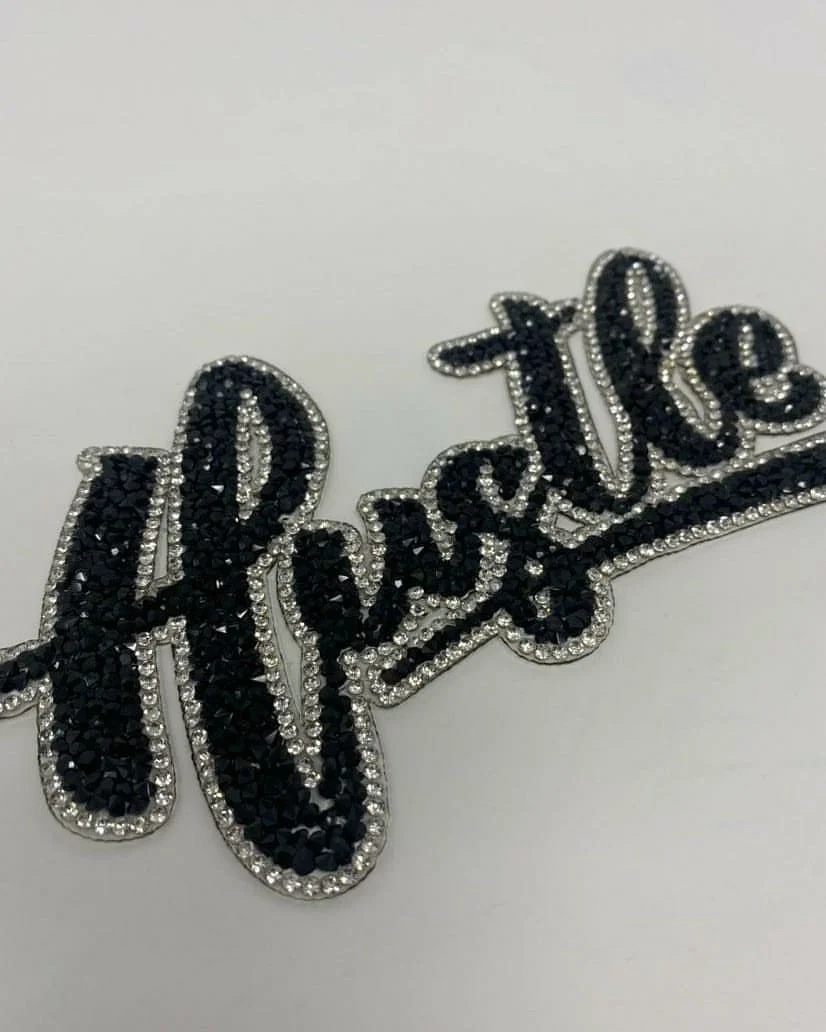 Custom Letter Rhinestone Beaded Applique Iron on Rhinestone Patches For Clothing