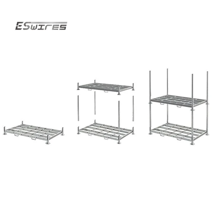 Customized hot-dip galvanized steel strong industrial storage detachable pipe stacking pallet