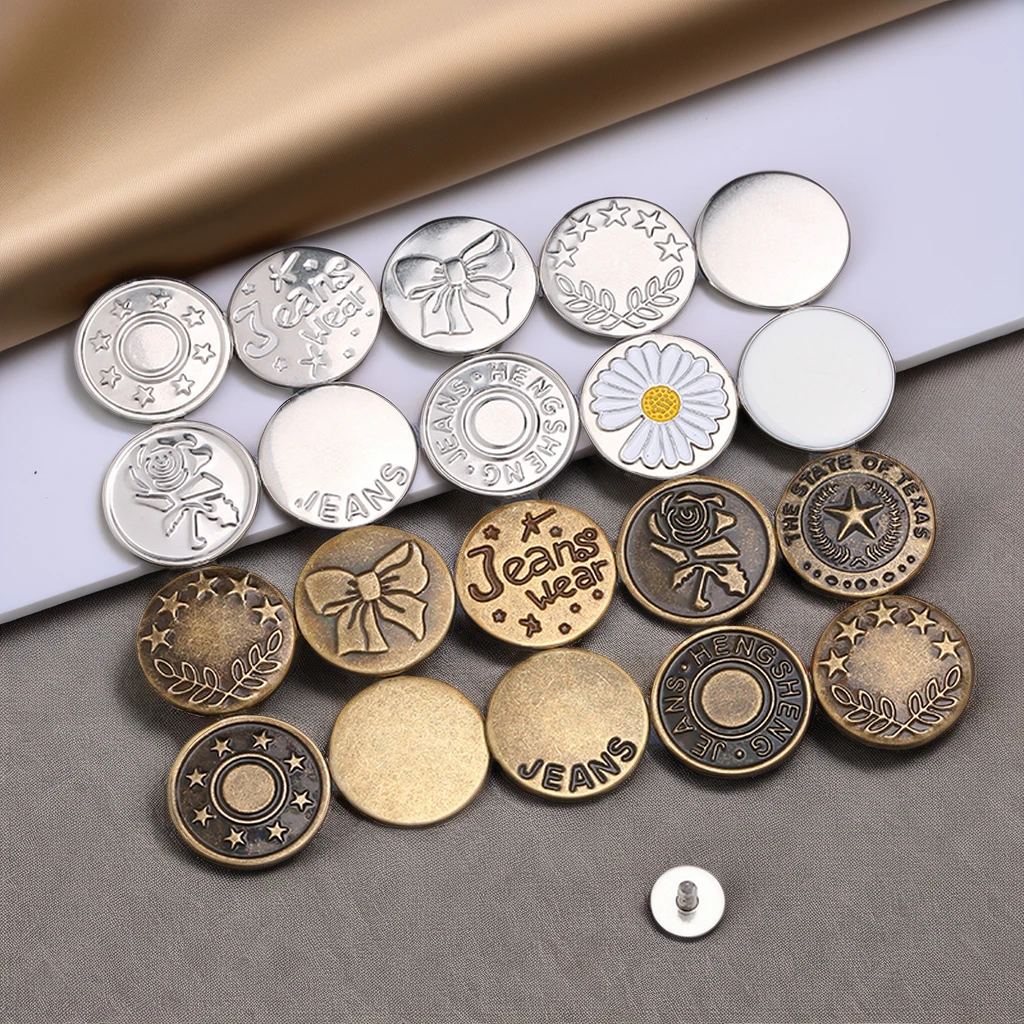Zhejiang Manufacturer Offers High-quality Metal Jeans Buttons with Plating, Pattern Decoration